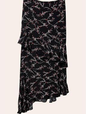 Pins and Needles Red Floral Irregular Length Skirt
